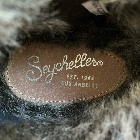 RARE Seychelles Snare Fur-lined Cozy Metallic Shimmer Bootie, Tan, Brown, Silver - Picture 12 of 12